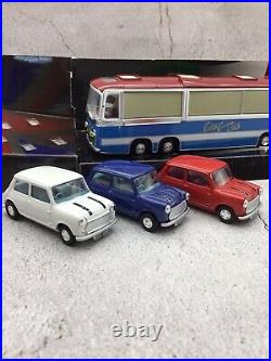 Corgi 36502 The Italian Job Three-Piece Mini Set Plus Red, Blue & White Coach