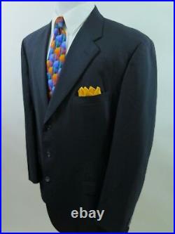 Corneliani Men's Pure Wool Solid Dark Blue Italian Blazer Jacket Sport Coat 45 L