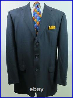 Corneliani Men's Pure Wool Solid Dark Blue Italian Blazer Jacket Sport Coat 45 L