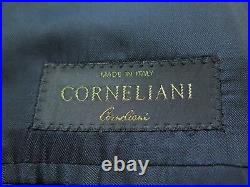 Corneliani Men's Pure Wool Solid Dark Blue Italian Blazer Jacket Sport Coat 45 L