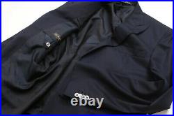 Corneliani Midnight Blue 3 Piece Peak Lapel Flat Front Suit w MOP Buttons US 40R