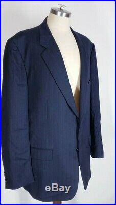 Corneliani VOGUE 2 Button 2 Piece Suit Dark Blue Striped Italy IT 58 48L 48 Long