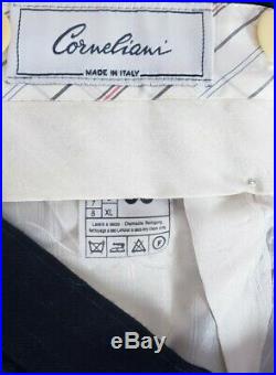 Corneliani VOGUE 2 Button 2 Piece Suit Dark Blue Striped Italy IT 58 48L 48 Long