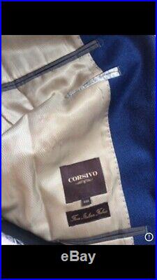 Corsivo Italian Navy Blue 2 Piece, Fine Italian Fabric Size 44r/36r