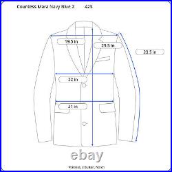 Countess Mara Mens Navy Blue ITALIAN Pleated 2pc Suit 42S Jacket 35x29 Pant