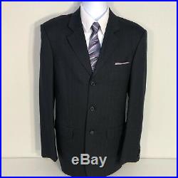Custom Enrico Santo 2 piece navy mens suit 38r 32x29 surgeon cuff wool/cashmere