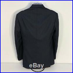 Custom Enrico Santo 2 piece navy mens suit 38r 32x29 surgeon cuff wool/cashmere