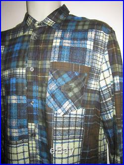 DIESEL S-Patch Casual Shirt Blue Multi Italian Cotton & Viscosa Blnd Sz M $275