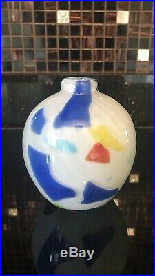 DINO MARTENS Murano Toso Harlequin Color Patch Art Glass Vase