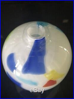 DINO MARTENS Murano Toso Harlequin Color Patch Art Glass Vase