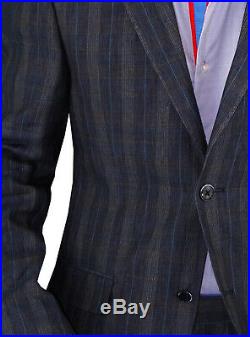 DTI BB Signature Italian Mens Suit Linen Two Button Jacket 2 Piece Modern Fit