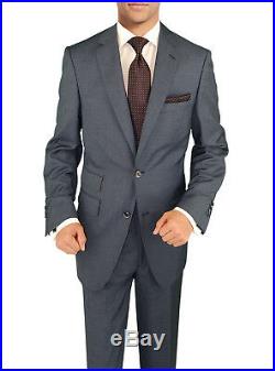 DTI BB Signature Italian Mens Wool Suit Two Button 2 Piece Ticket Pocket Jacket