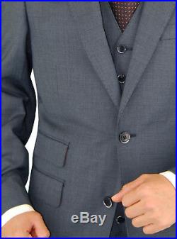 DTI BB Signature Italian Wool Vested Mens Suit 3 Piece Jacket Slacks Waistcoat