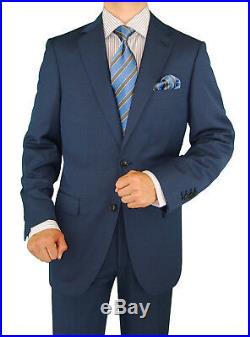 DTI GV Executive Mens 2 Button Italian Wool Suit Set Faint Herringbone Piece