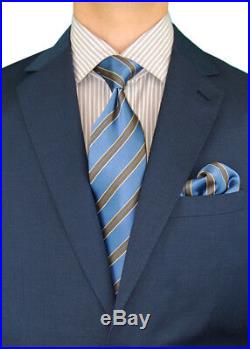 DTI GV Executive Mens 2 Button Italian Wool Suit Set Faint Herringbone Piece