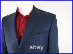 Daniel Cremieux Navy Blue Italian Suit Size 40R, Pinstripe Coat w Matching Pants