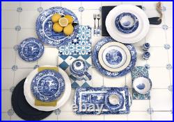 Dinner Plate Spode Set of 4 Pieces Blue Italian 10 Inches Porcelain White Body