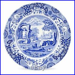 Dinner Plates 10.5 In 4 Piece Round Blue Italian Earthenware Dishwasher Safe New