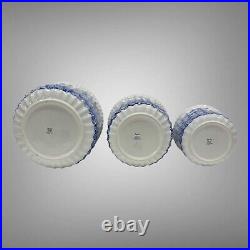 Discontinued Spode Blue Italian Cachepots Planters 3 Piece Nesting Set