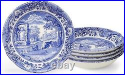 Dishwasher Safe Blue Italian Cereal Bowls 6.5-Inch Set of 4 for All Occasions