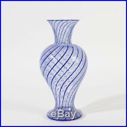 Early 1950-55 Cenedese a canne Murano glass vase blue pastel extremly fine piece