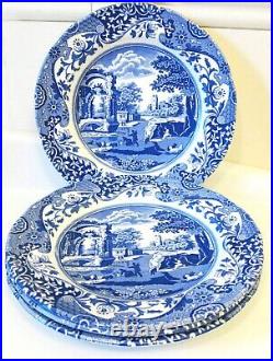 English Spode Blue Italian Dinner Plate Set Of 4 Freezer Microwave Dishwash Safe