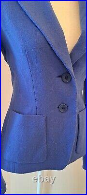 Escada Royal Blue Italian Wool Blazer Size 0