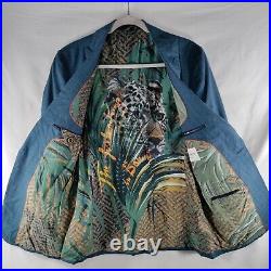 Etro Sport Coat Blazer 100% Lana Wool Mens 48 EU 38 US Blue Italian