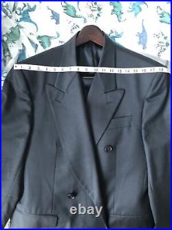 Example by Missoni Suit Jacket Pants Mens 42 S Double Breasted Navy Blue Italian