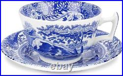 Exquisite Blue Italian Fine Earthenware Teacups Set of 4 Historical Design