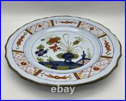 FAENZA Garofano Blue Carnation Sigma 11 Salad Mixing Bowl & 13 Plate Italy