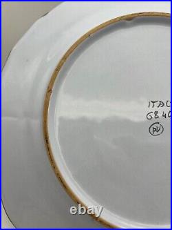 FAENZA Garofano Blue Carnation Sigma 11 Salad Mixing Bowl & 13 Plate Italy