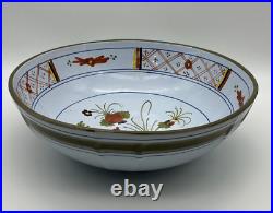 FAENZA Garofano Blue Carnation Sigma 11 Salad Mixing Bowl & 13 Plate Italy