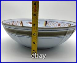 FAENZA Garofano Blue Carnation Sigma 11 Salad Mixing Bowl & 13 Plate Italy