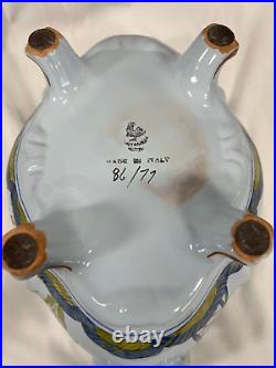 FAENZA Garofano Blue Carnation Sigma Soup Tureen Lid Ladle & Under Plate Italy