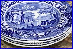 Four(4) Spode England Scalloped Blue Italian Bread Plates 6 1/2d Look Unused