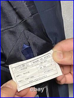 Fumagalli's Italy Men 3 Button Suit 44R Blue Italian Wool Pants 38X28.5 Luxury