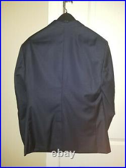 Genuine Italian Fabric 2-Piece Navy Blue Suit Jacket Pants Great Condition