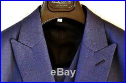 HARDY AMIES 3 PIECE P. O. W Check SOFT ITALIAN WOOL Suit UK38 EU48 C38 x W32 NEW