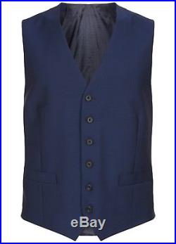 HARDY AMIES Blue 3 PIECE ITALIAN WOOL & MOHAIR Suit UK44 US44 IT54 C44xW38 NEW