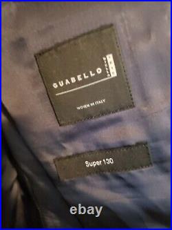 HUGO BOSS 2 Pc Blue Italian Tic Weave Fabric Slim Fit Suit Jacket Size 42R/36W