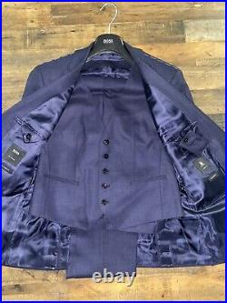 HUGO BOSS 38R 40S Three Piece Suit Italian Woven COLOMBO -Original$2195.00