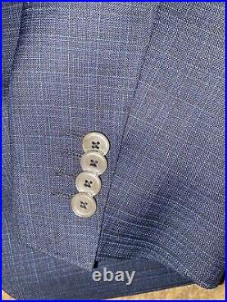HUGO BOSS 38R 40S Three Piece Suit Patterned Virgin Wool Italian Woven DRAGO
