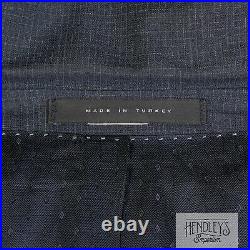 HUGO BOSS Suit 42 R Pigeon Blue Subtle Graph Check Wool 2-Piece Edison2/Power
