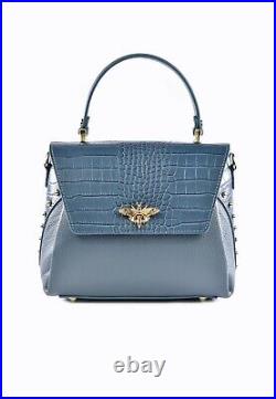 Hand Bag Light blue Italian Leather Women Genuine Leather Bag