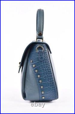 Hand Bag Light blue Italian Leather Women Genuine Leather Bag