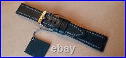 Handmade 20mm Badalassi Mid Navy Blue. Italian Leather Watch Strap Q/R pins