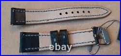 Handmade 20mm Badalassi Mid Navy Blue. Italian Leather Watch Strap Q/R pins