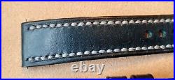 Handmade 20mm Badalassi Mid Navy Blue. Italian Leather Watch Strap Q/R pins