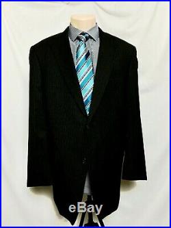 Hart Schaffner Marx Men's Wool Dark Blue Pinstripe 2 Piece Suit 42 Long 36x33